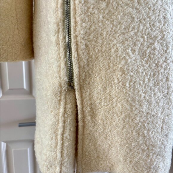 Glamorous Off-White Wool Blend Asymmetrical Coat - XS - Picture 7 of 10